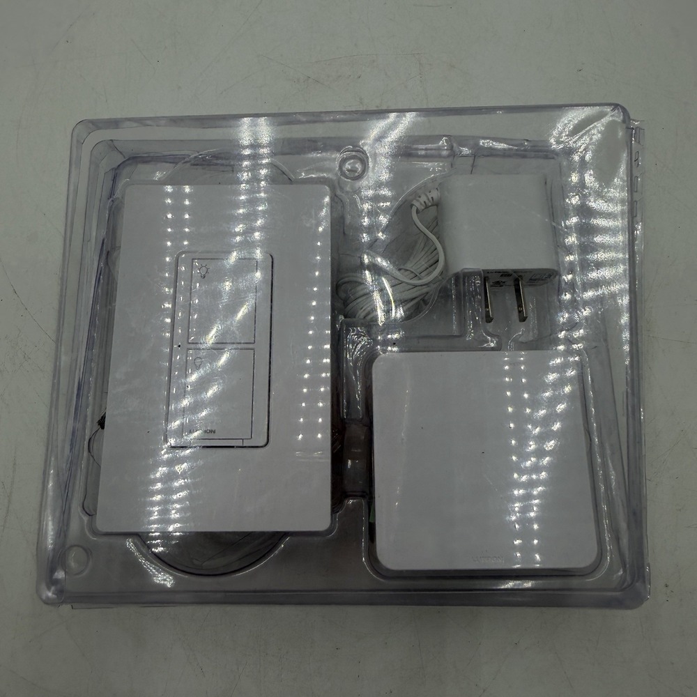 Lutron Caseta P-BDG-PKG1W Wireless Dimmer Kit with Smart Bridge - White